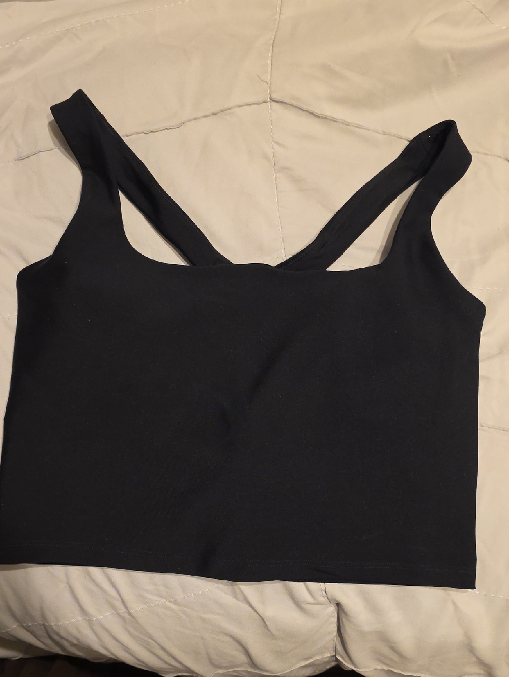 YPB Black Cropped Tank Top with Cross Back Straps